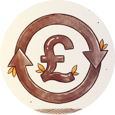 A circular arrow around a pound sign